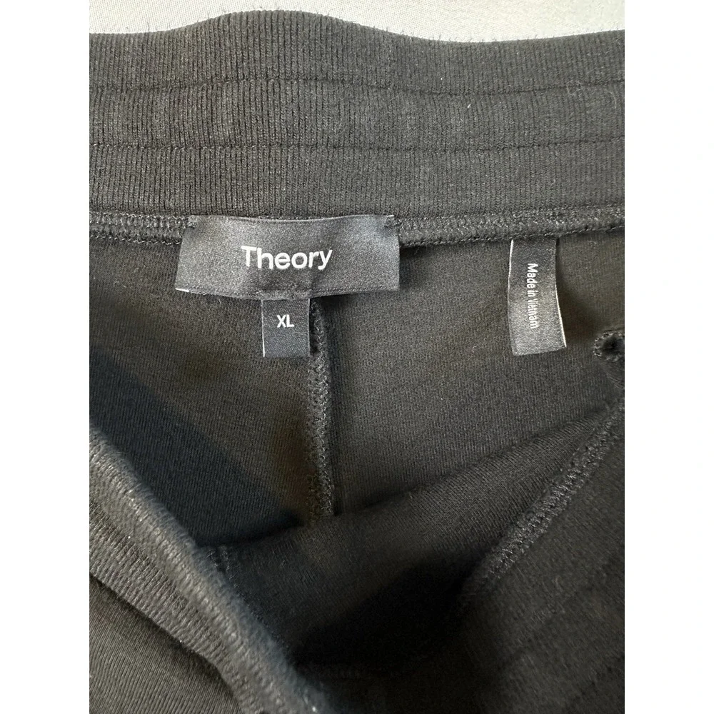 Theory Track Pant Double-Knit Jersey Wide Leg Crop Women Sz XL Soft Travel Black